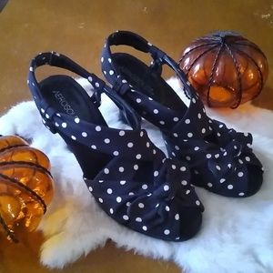 Black and White polka dot heels
